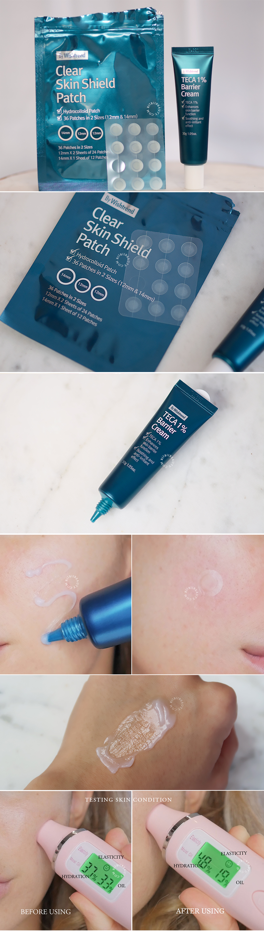 BY WISHTREND CLEAR SKIN SHIELD PATCH + TECA 1% BARRIER CREAM REVIEW BIIBIIBEAUTY